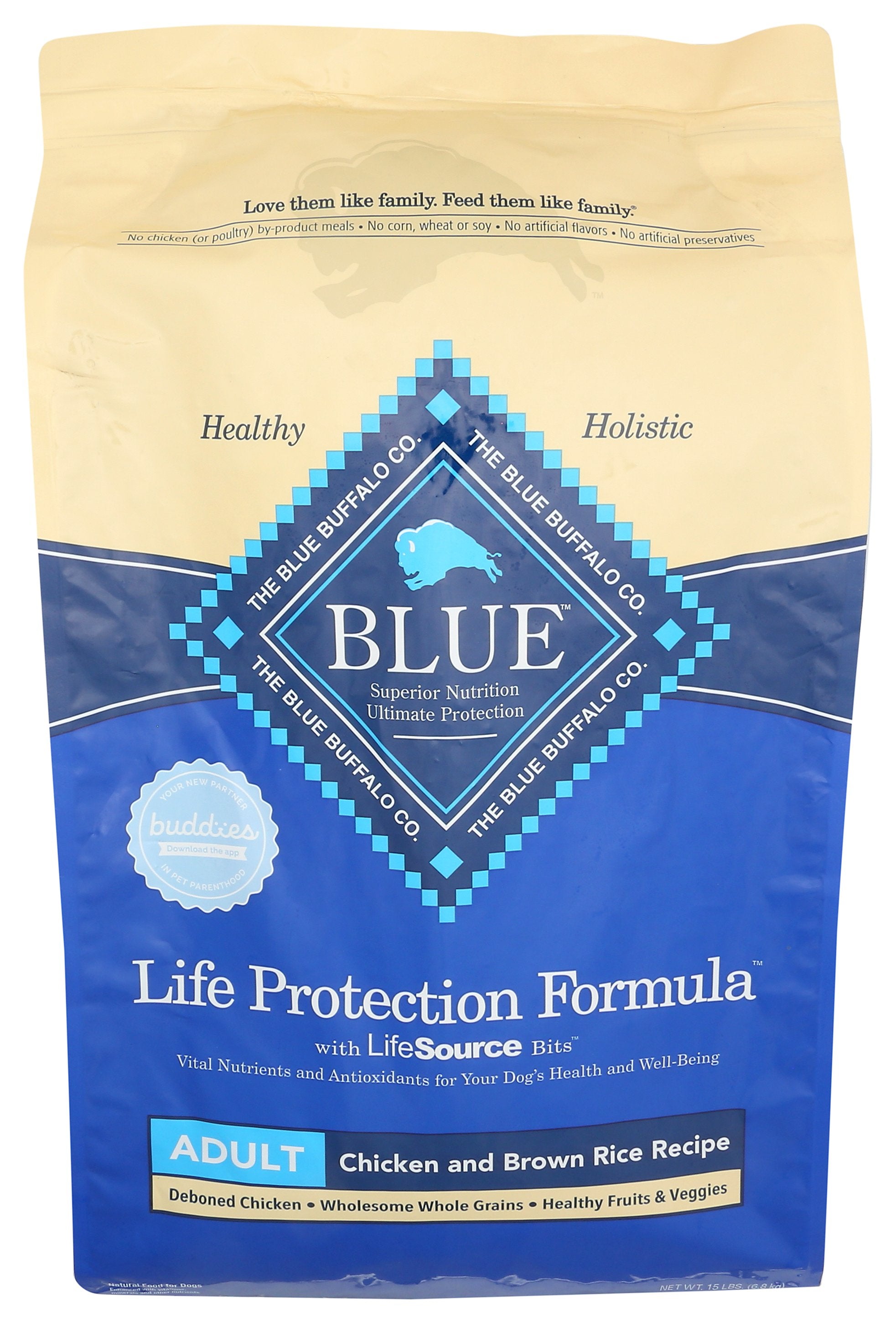 BLUE BUFFALO DOG FOOD CHKN & BRN RICE