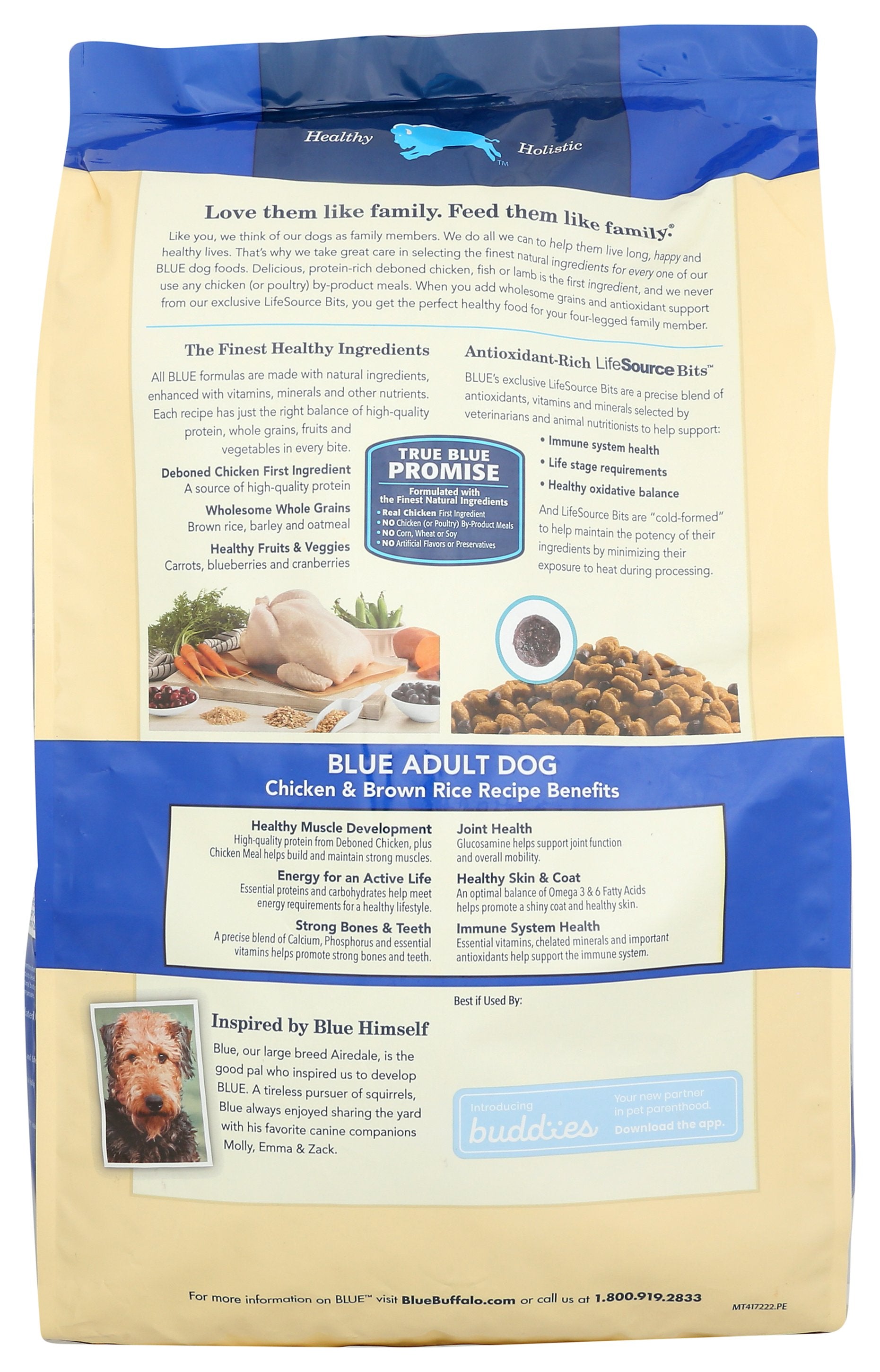 BLUE BUFFALO DOG FOOD CHKN & BRN RICE