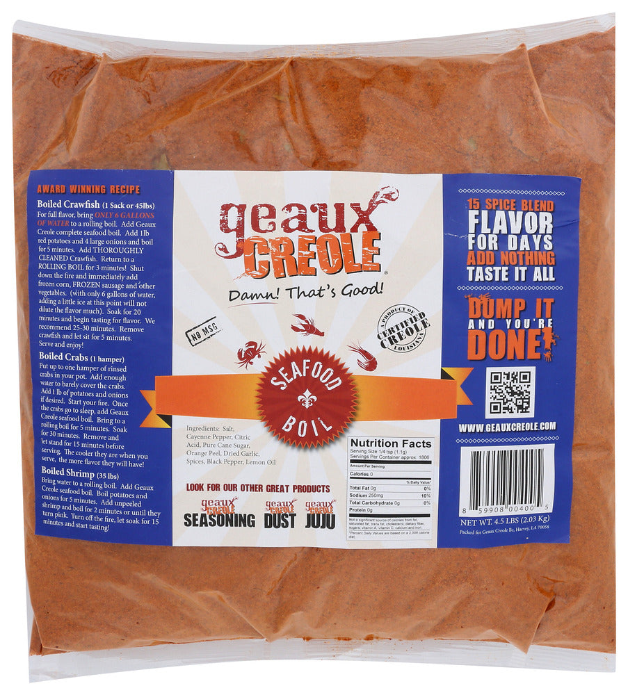 Geaux Creole Seafood Boil Mix - Case of 6 - 4.5lb