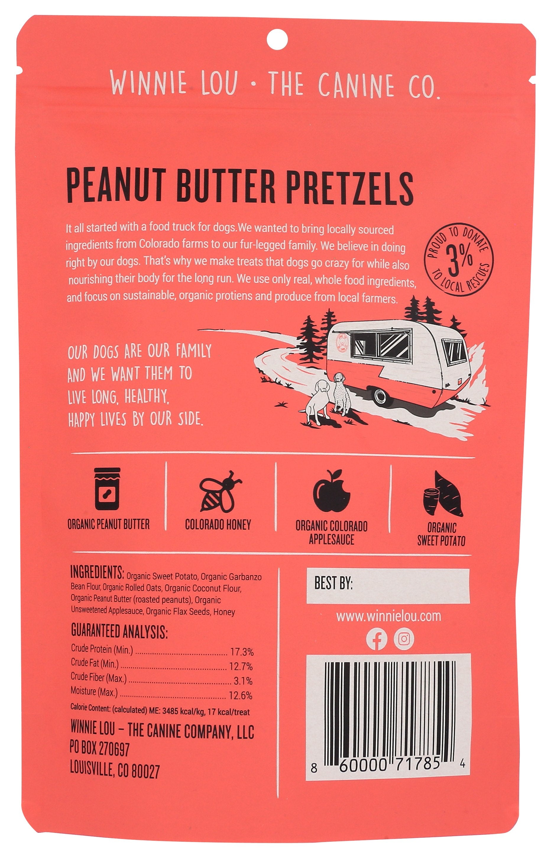 WINNI LOU- THE CANINE CO PRETZELS PEANUT BUTT - Case of 6