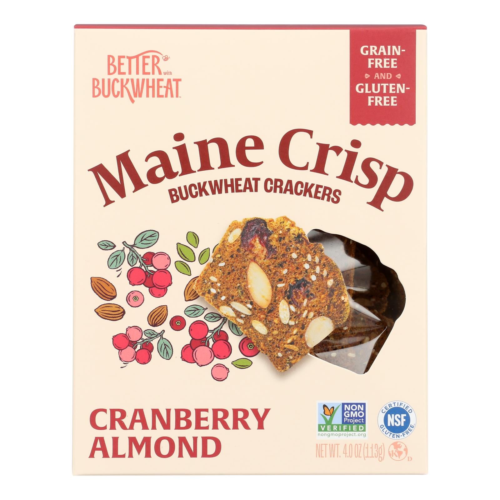 Better With Buckwheat - Crisps Cranberry Almond - CS of 10-4 OZ