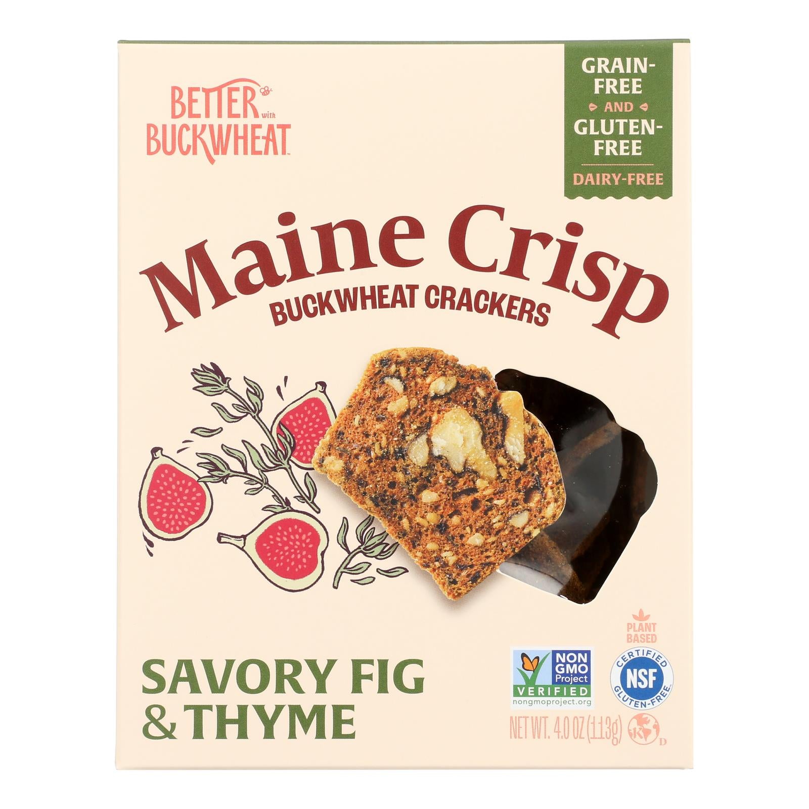 Better With Buckwheat - Crisps Savory Fig Thyme - CS of 10-4 OZ