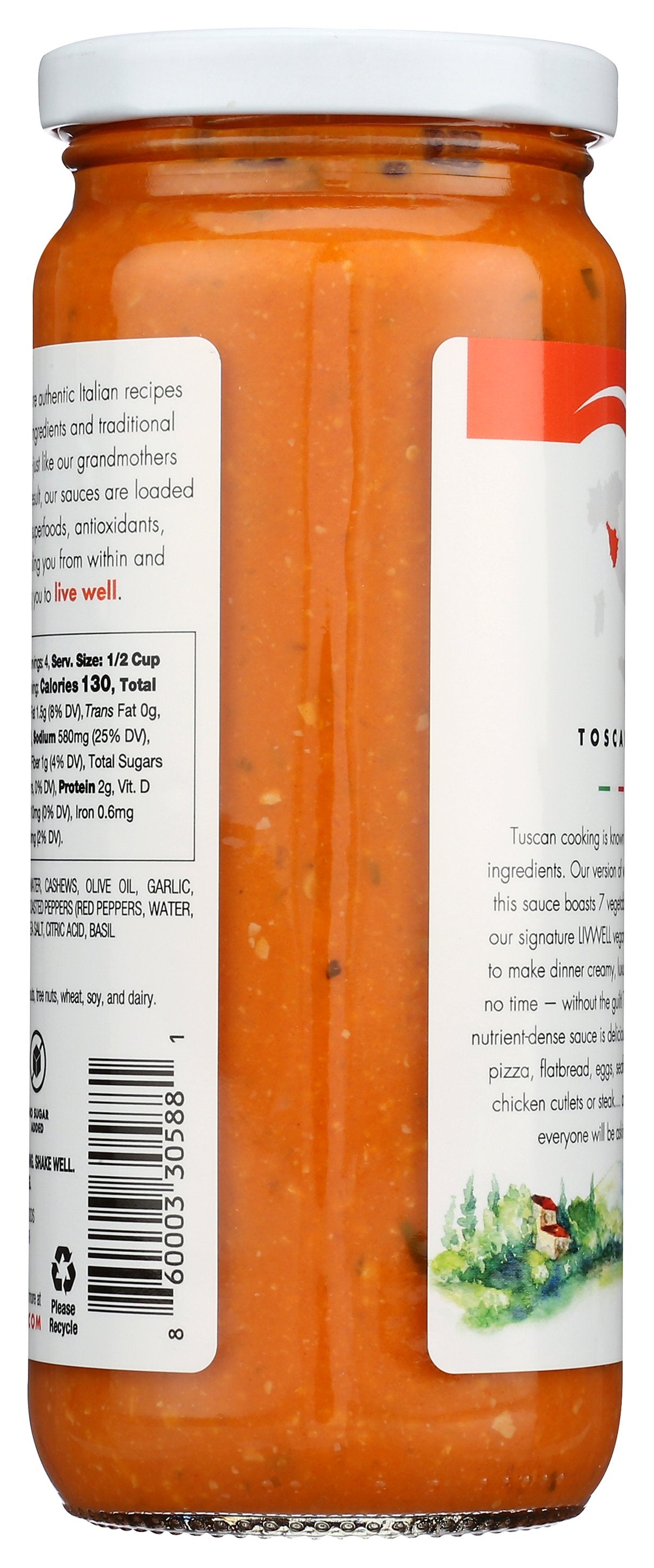 LIVWELL FOODS SAUCE PASTA TUSC VEG HRB - Case of 6