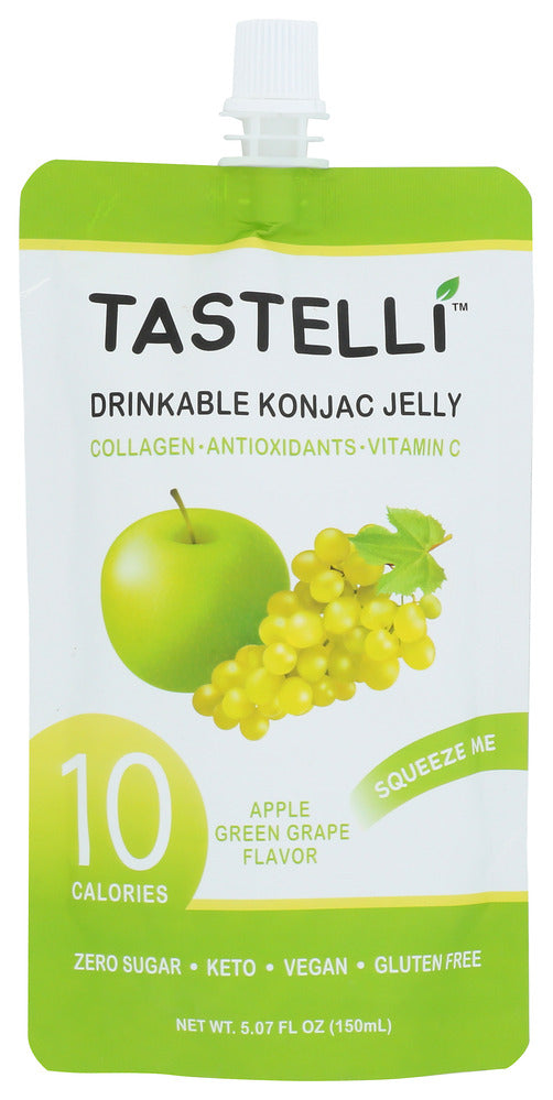 Tastelli Drinkable Konjac Jelly Apple Green Grape - Case of 10 - 5.07 oz