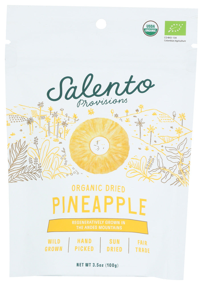 Salento Provisions Pineapple Rings Dried Organic - Count of 6 - 3.5 oz