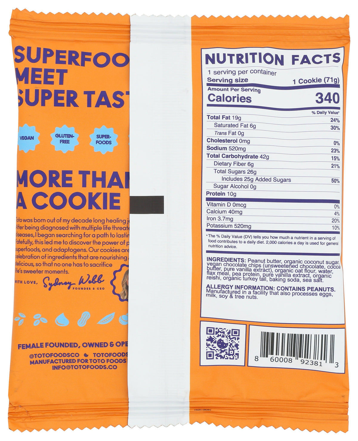 TOTO FOODS COOKIE PBC HOCOLATE CHIP - Case of 10