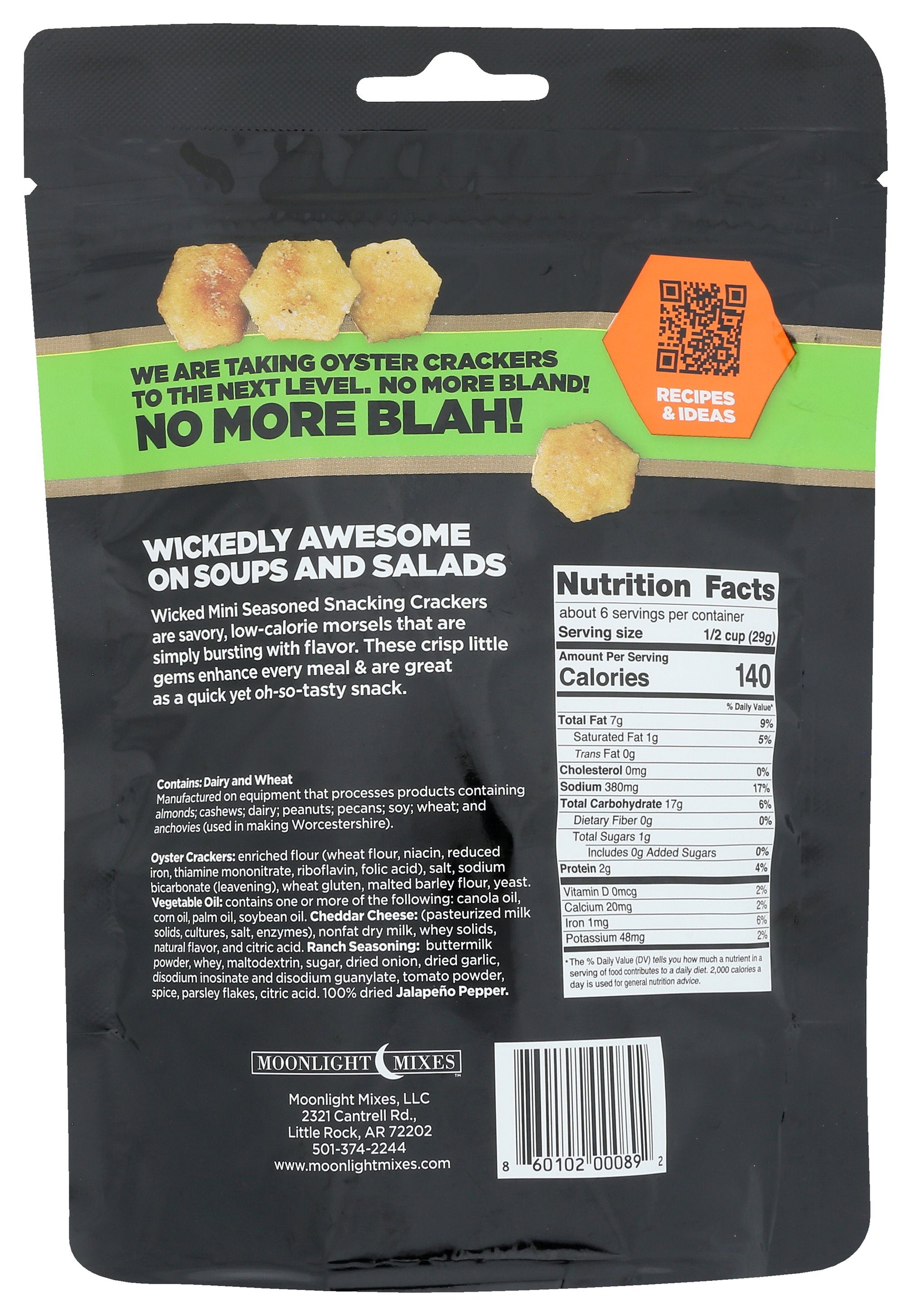 WICKED MIX CRACKERS JALAPENO CHEDDAR - Case of 6