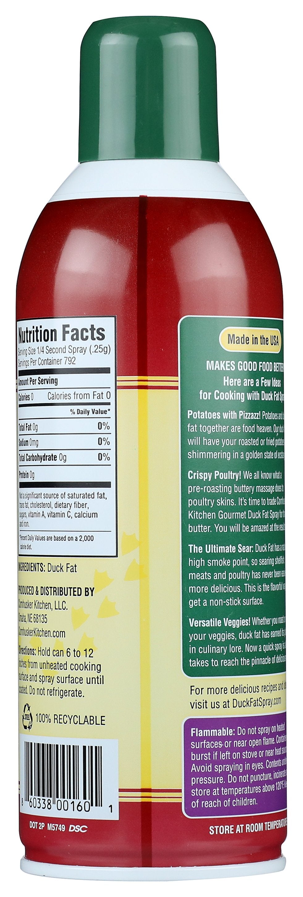 CORNHUSKER KITCHEN SPRAY COOKNG OIL DUCK FAT - Case of 6