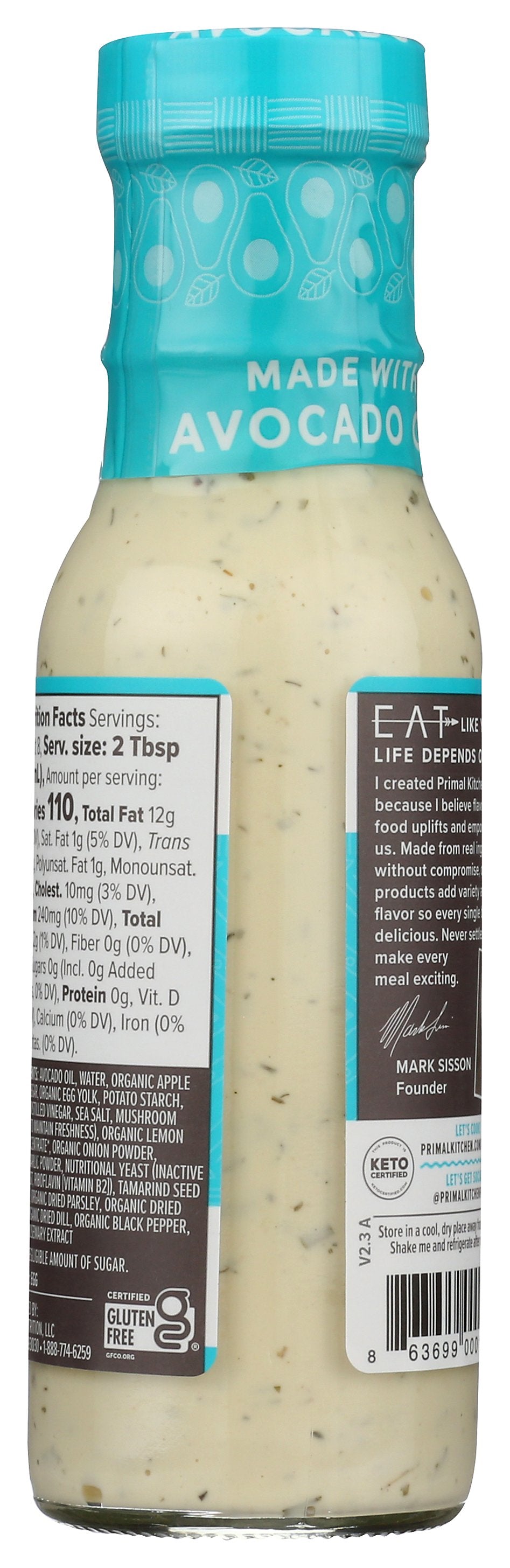 PRIMAL KITCHEN DRSSNG RANCH AVOCADO OIL - Case of 6
