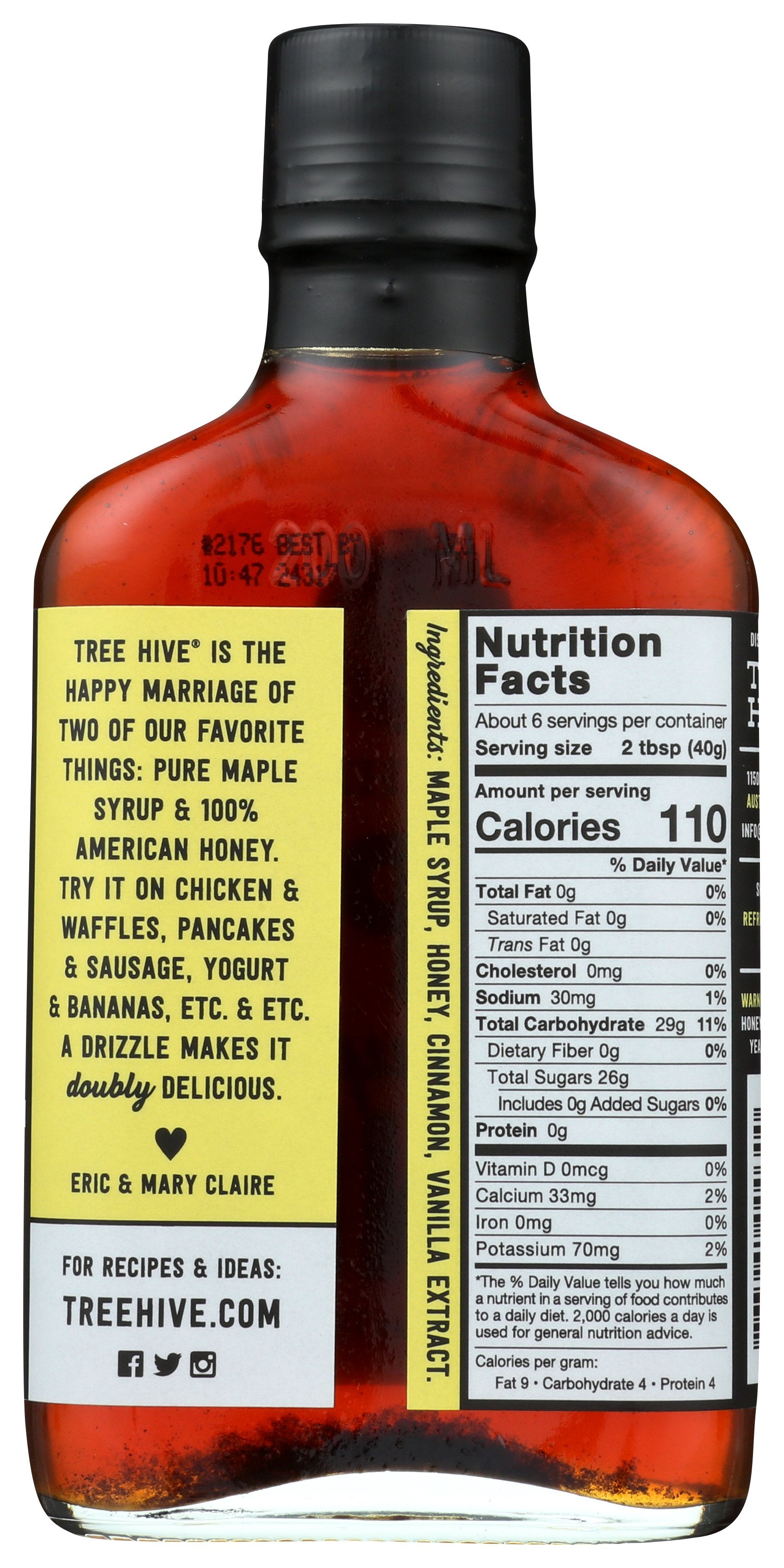 TREE HIVE SYRUP MAPLE HONEY - Case of 6 [MAPLE SYRUP HONEY - 8.5 OZ]