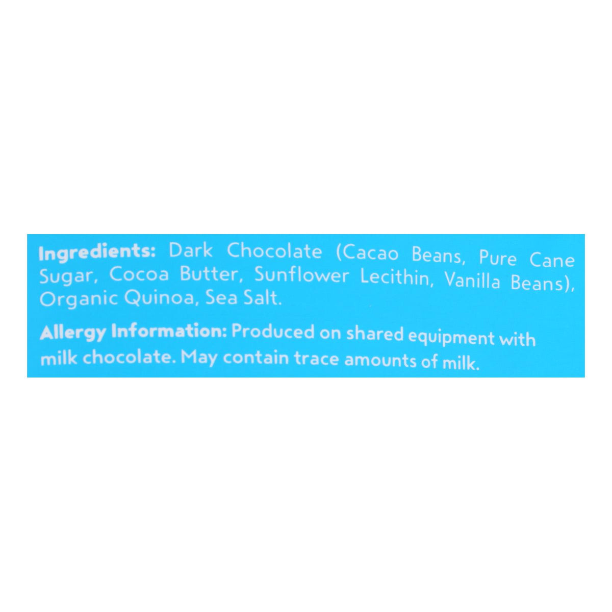 Undercover Quinoa Dark Chocolate + Sea Salt Crispy Quinoa Snack  - Case of 12 - 2 OZ