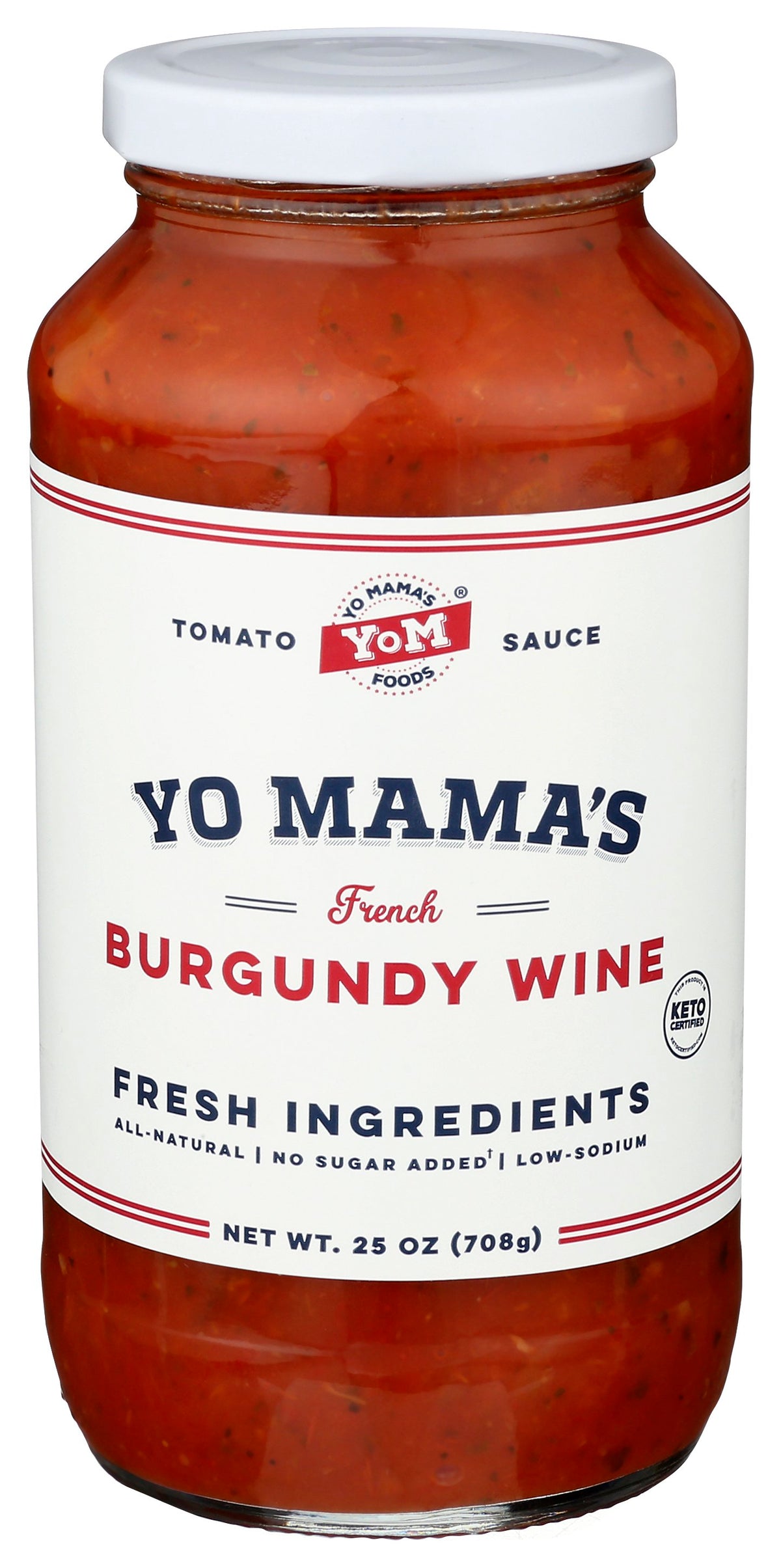 YO MAMAS FOODS SAUCE TOMATO BURGNDY WINE - Case of 6