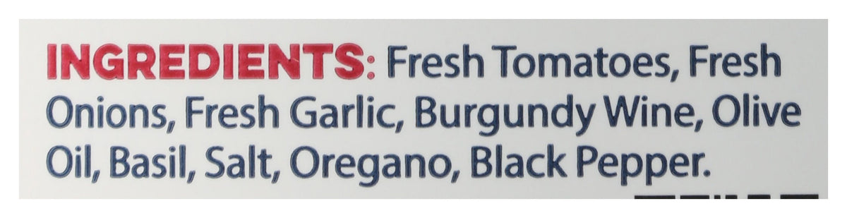 YO MAMAS FOODS SAUCE TOMATO BURGNDY WINE - Case of 6