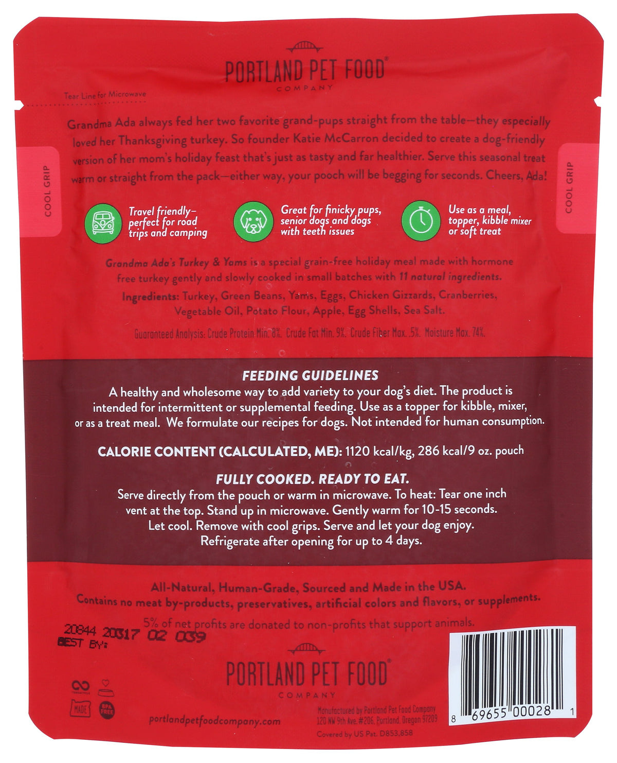 PORTLAND PET FOOD COMPANY MEAL DOG TURKEY YAM - Case of 8