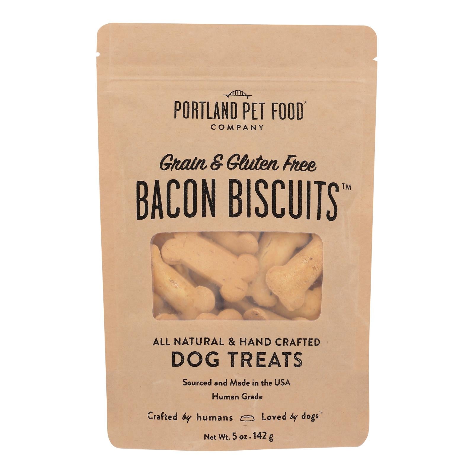 Portland Pet Food Company - Dog Treats Bacon Biscuits - Case of 6-5 OZ