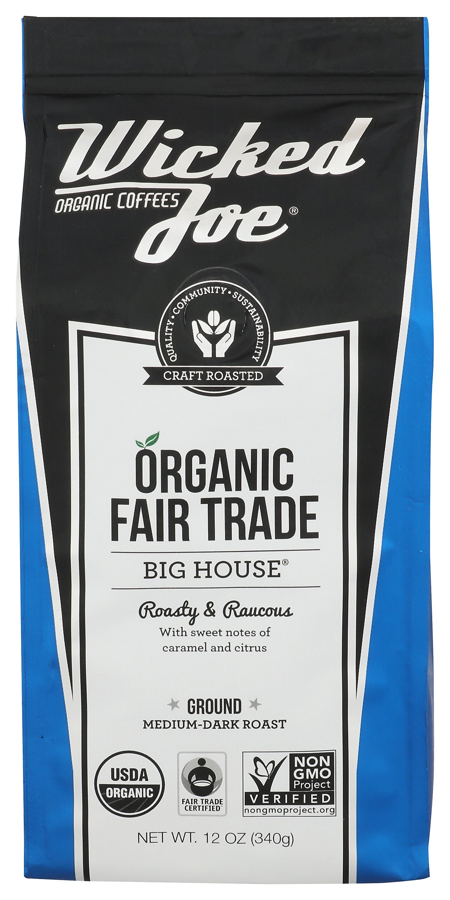 WICKED JOE COFFEE COFFEE BIG HOUSE GROUND - Case of 6
