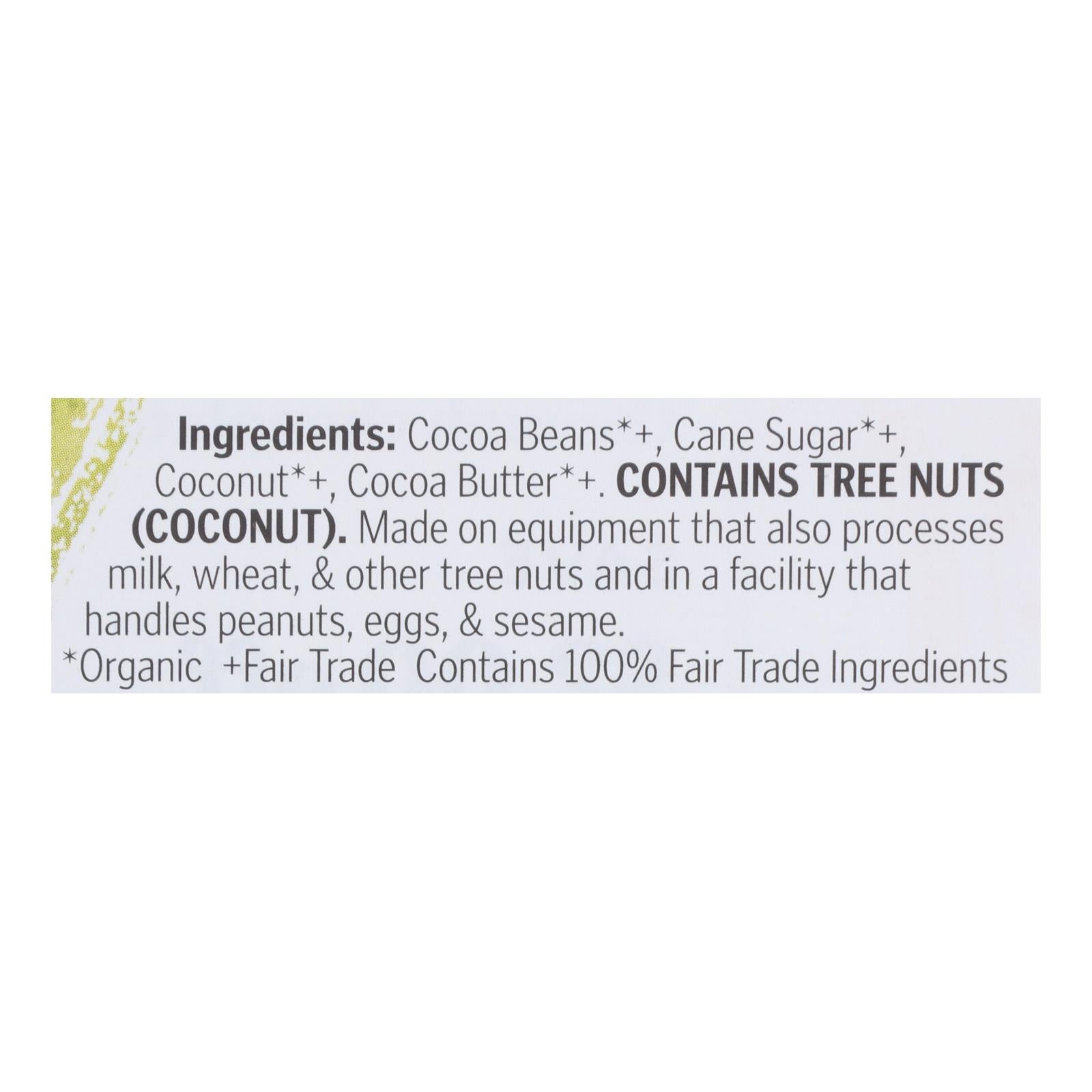 Theo Chocolate Organic Chocolate Bar - Classic - Dark Chocolate - 70 Percent Cacao - Coconut - 3 oz Bars - Case of 12