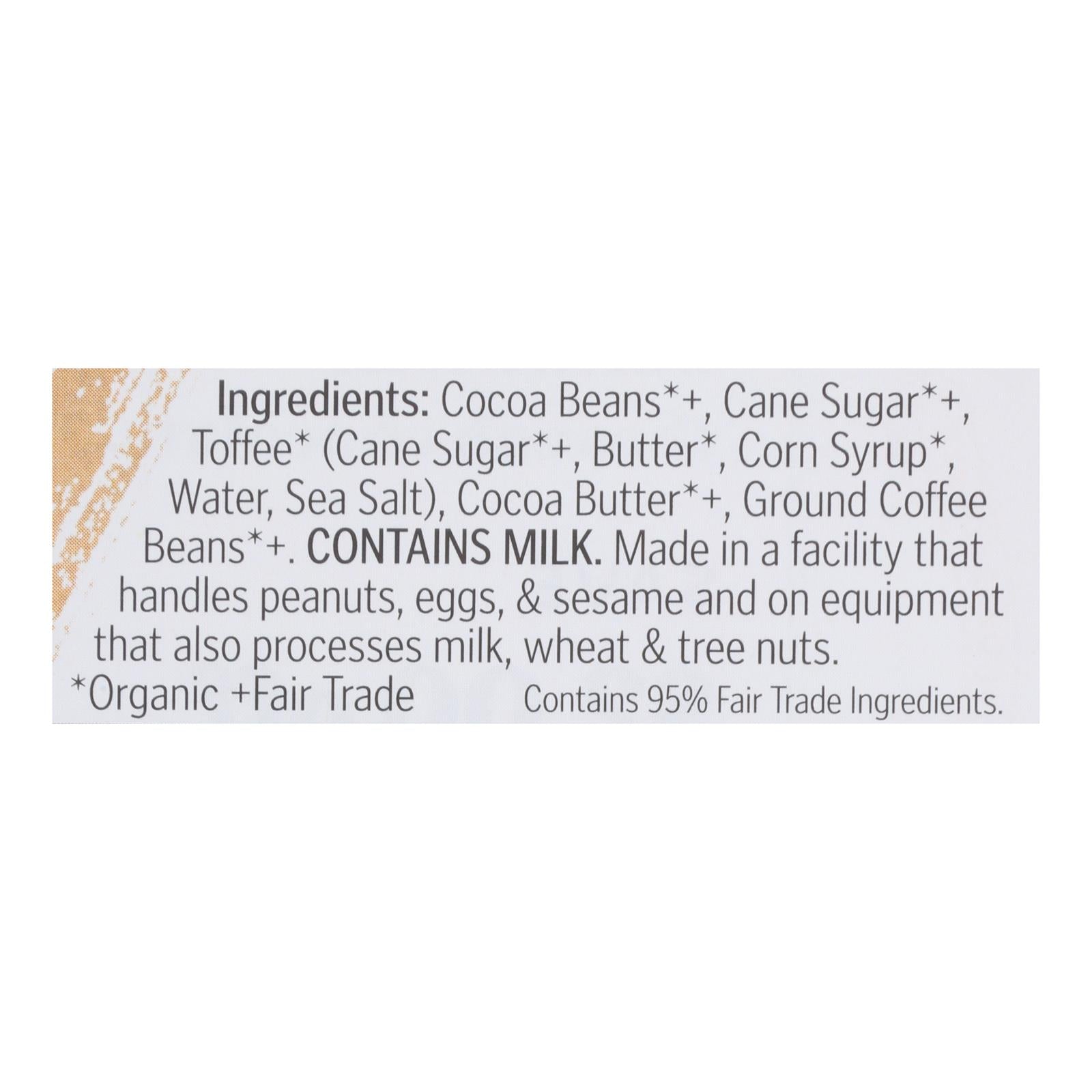 Theo Chocolate - Bar Coffee Toffee 70% - Case of 12 - 3 OZ