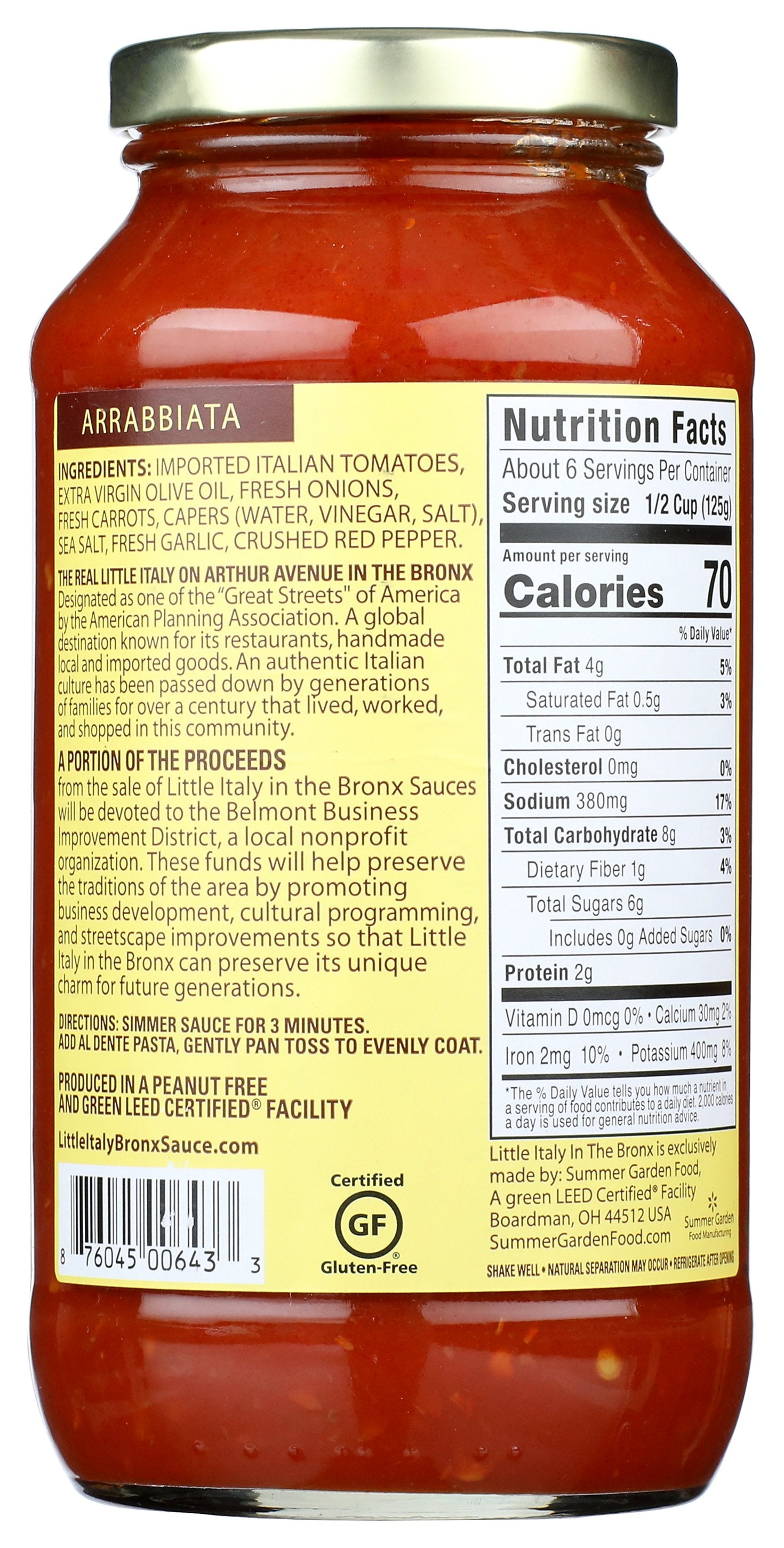 LITTLE ITALY IN THE BRONX SAUCE ARRABBIATA - Case of 6