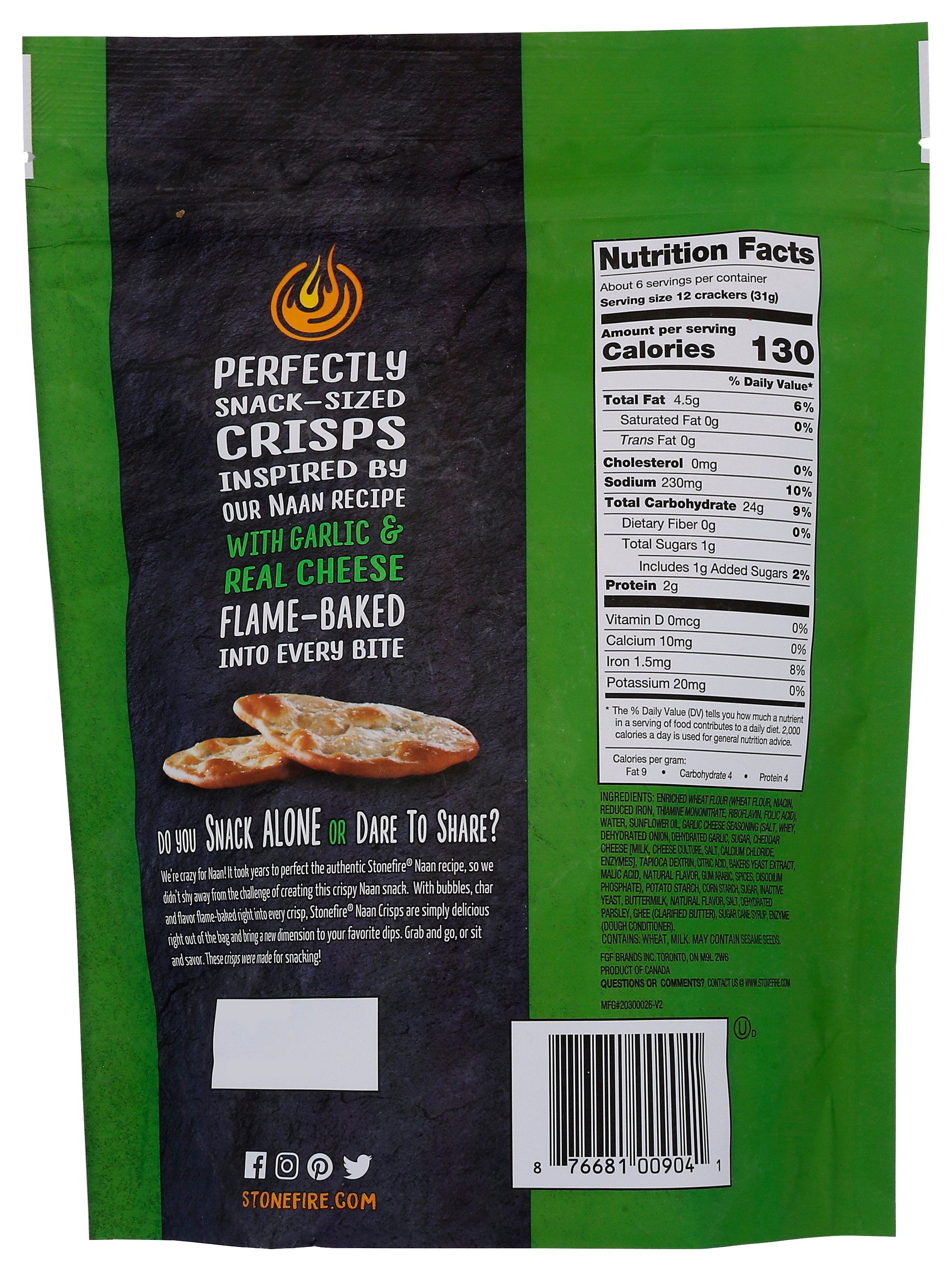 STONEFIRE NAAN CRISPS PARMESAN GRLC - Case of 12