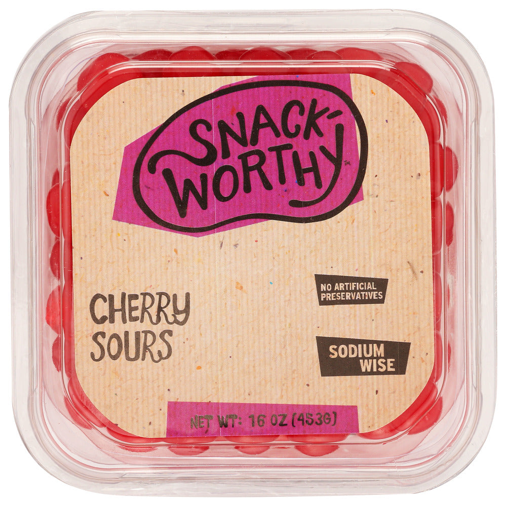 Snackworthy Candy Sour Cherry - Pack of 12 - 16 OZ