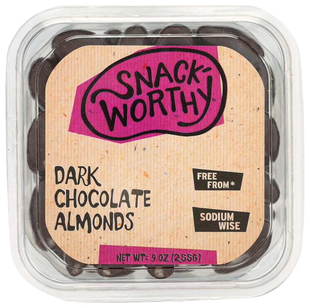 Snackworthy Almonds Dark Chocolate - Pack of 12 - 9 oz