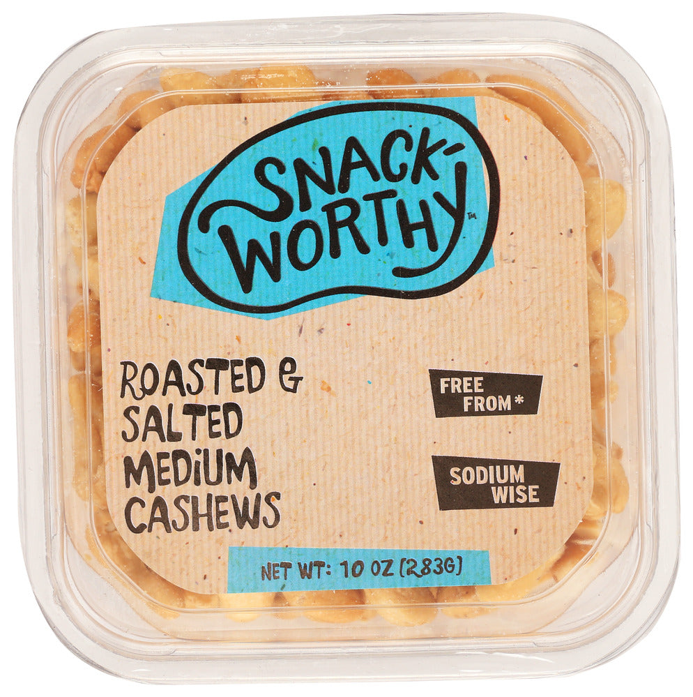 Snackworthy Cashew Medium Roasted Salted - Pack of 12 - 10 OZ