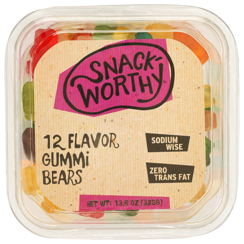 Snackworthy Candy Gummi Bear 12 Flavor - 13.6 oz (Case of 12) (Case of 12)