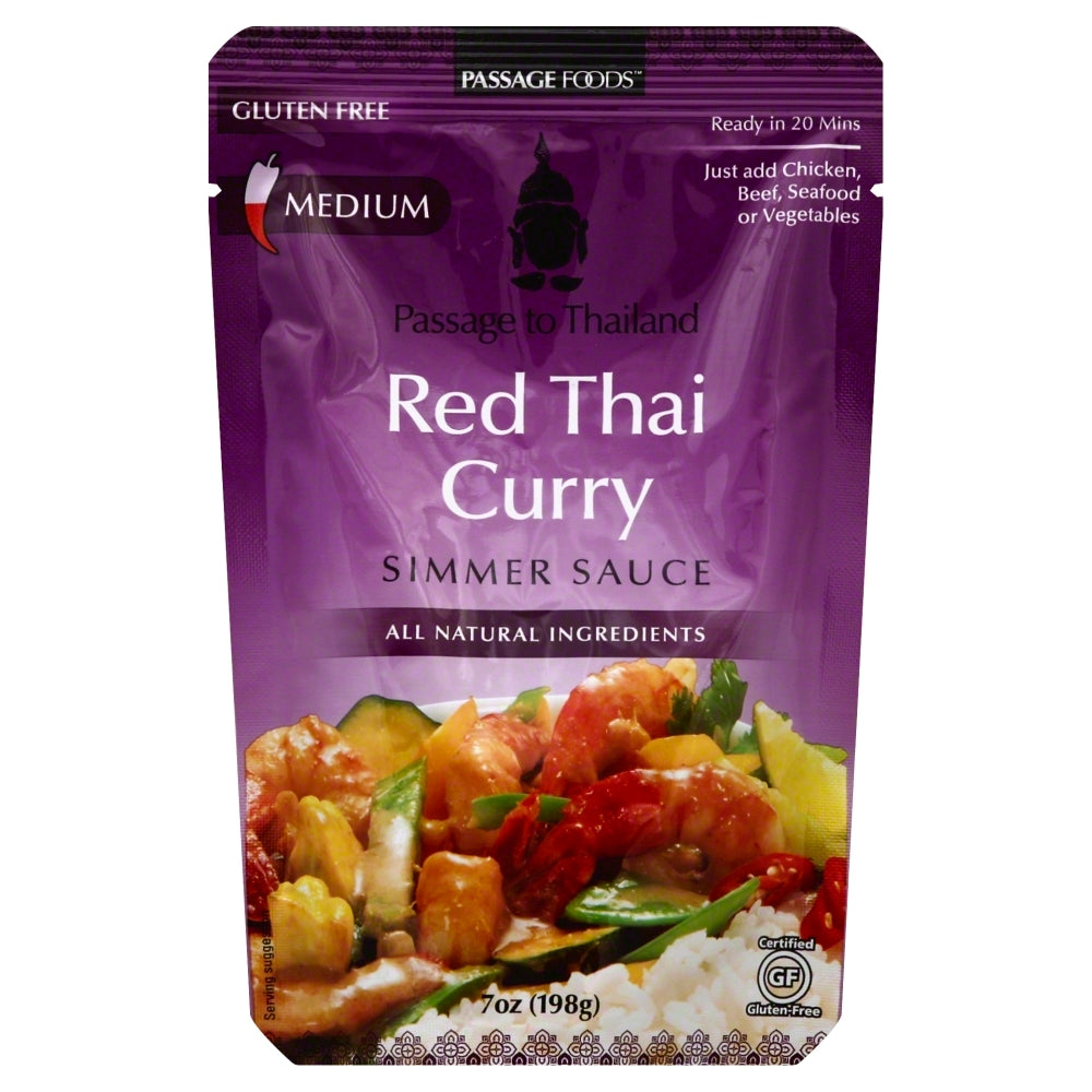 Passage Foods Sauce Simmer Curry Red Thai Gluten Free - Pack of 8 - 7 oz