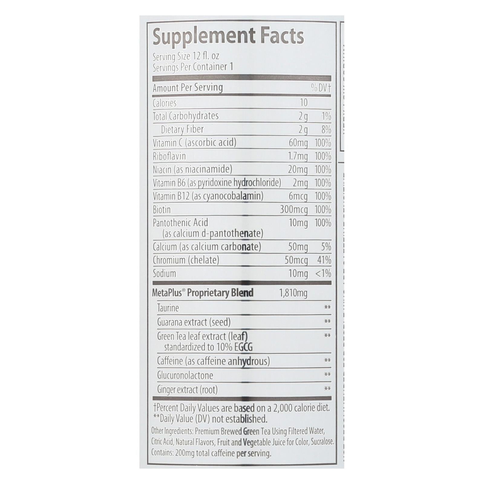 Celsius Non-Carbonated Raspberry Acai Green Tea Dietary Supplement  - Case of 12 - 12 FZ