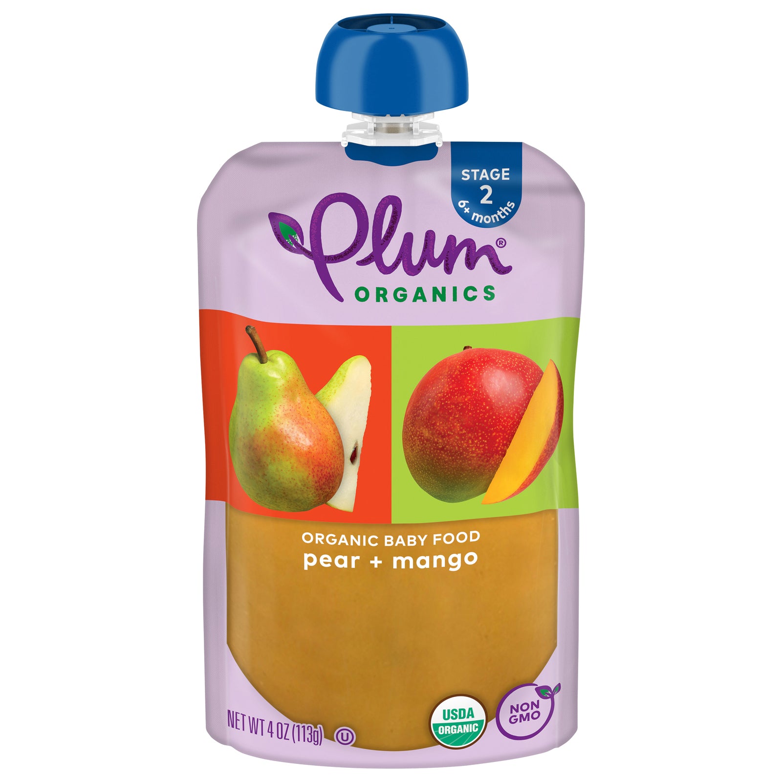 Plum Organics - Baby Fd Og2 Pear & Mango - CS of 12-4 OZ