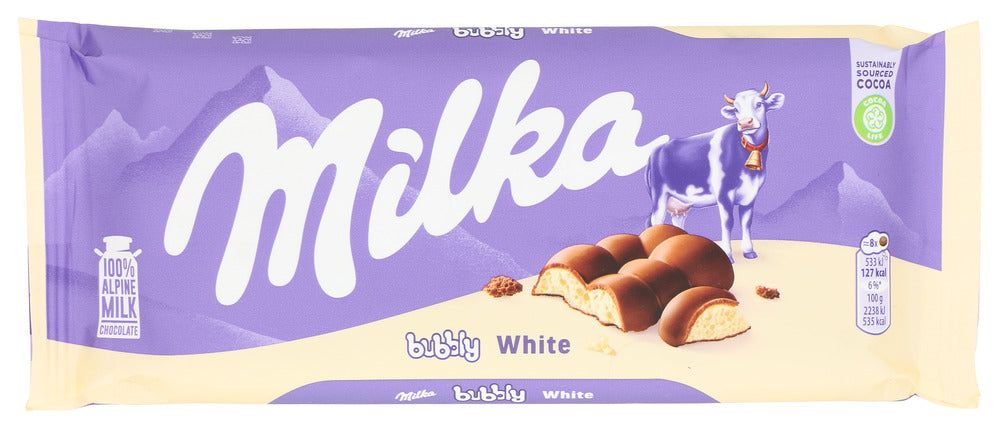 Milka Cookie Chocolate Bubbly White - Case of 15 - 3.35 oz