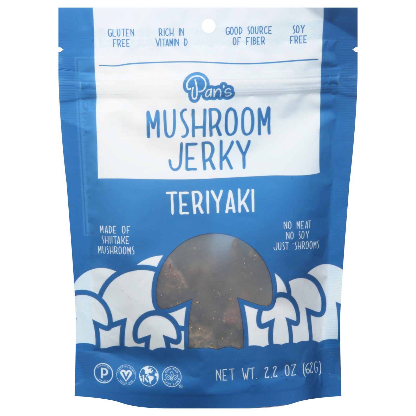 Pans Mushroom Jerky - Mushroom Jerky Teriyaki - CS of 6-2.2 OZ