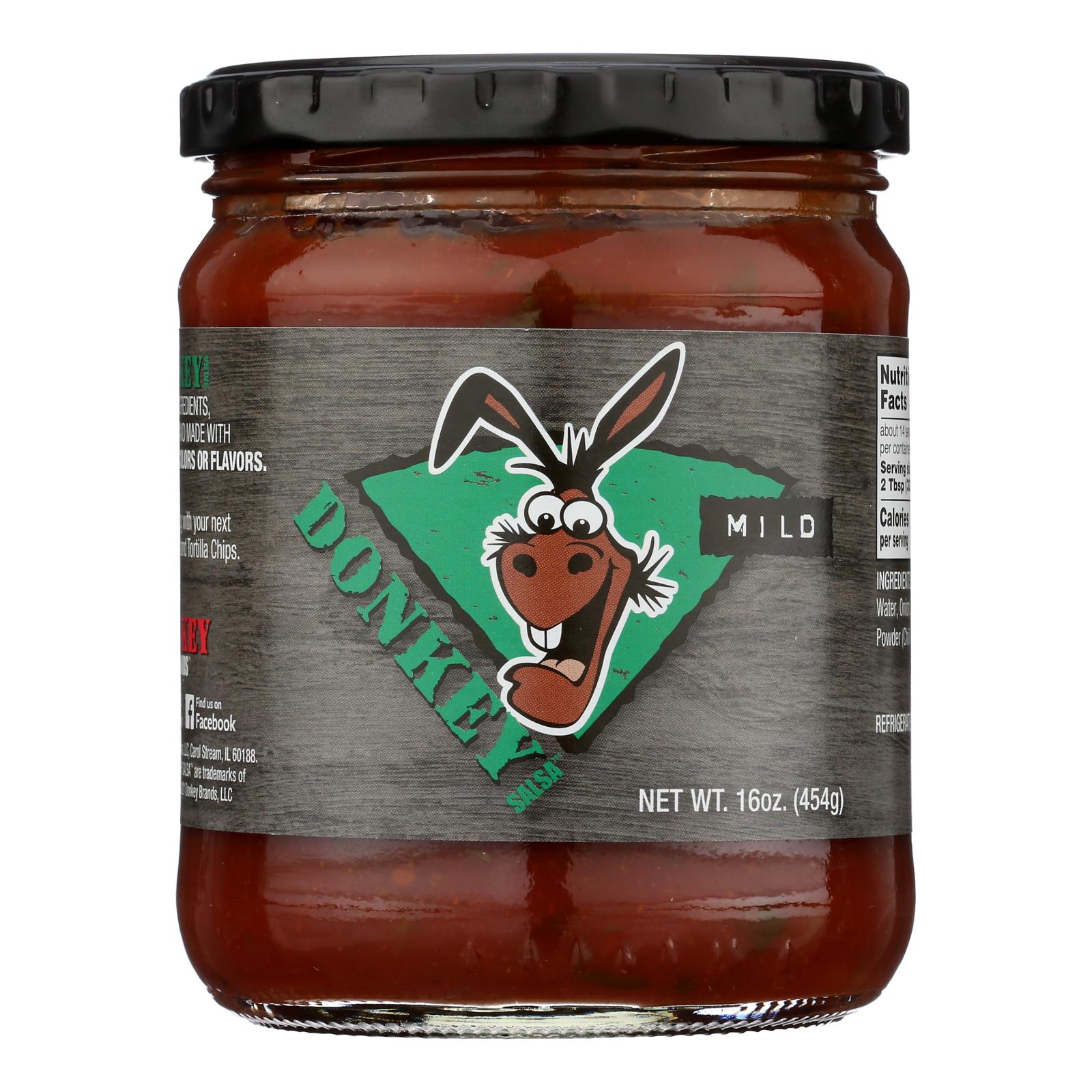 Donkey Chips - Salsa - Mild - Case of 6 - 16 oz.
