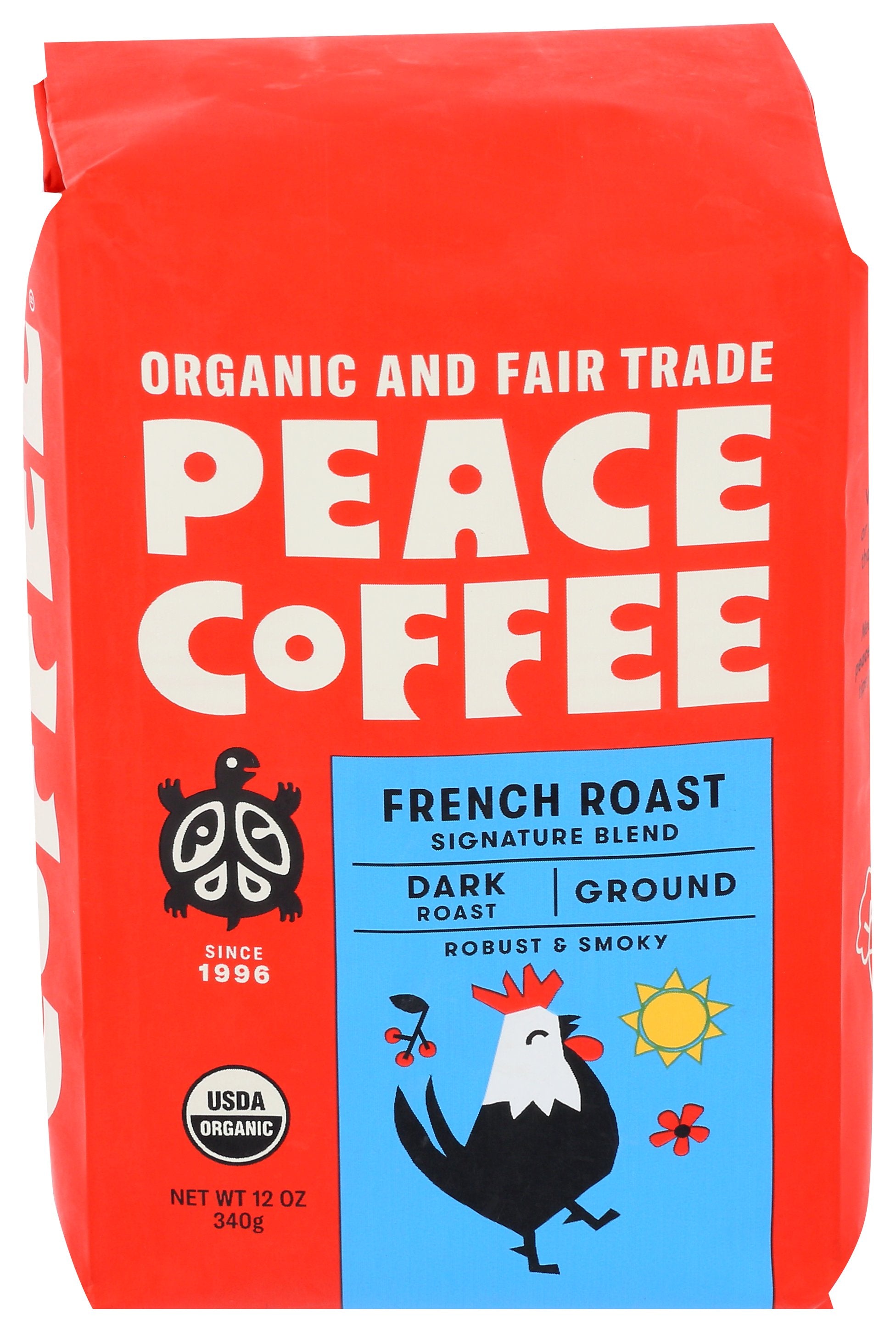 PEACE COFFEE COFFEE GROUND FRENCH ROAS - Case of 6