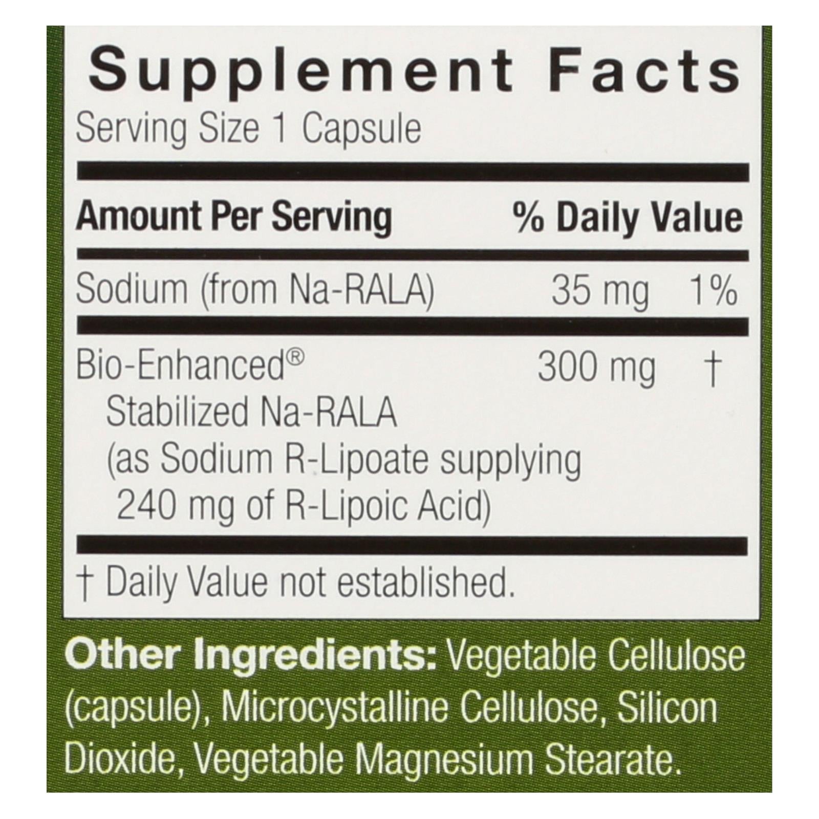 Genceutic Naturals R-Lipoic Acid Plus - 300 mg - 60 Vcaps