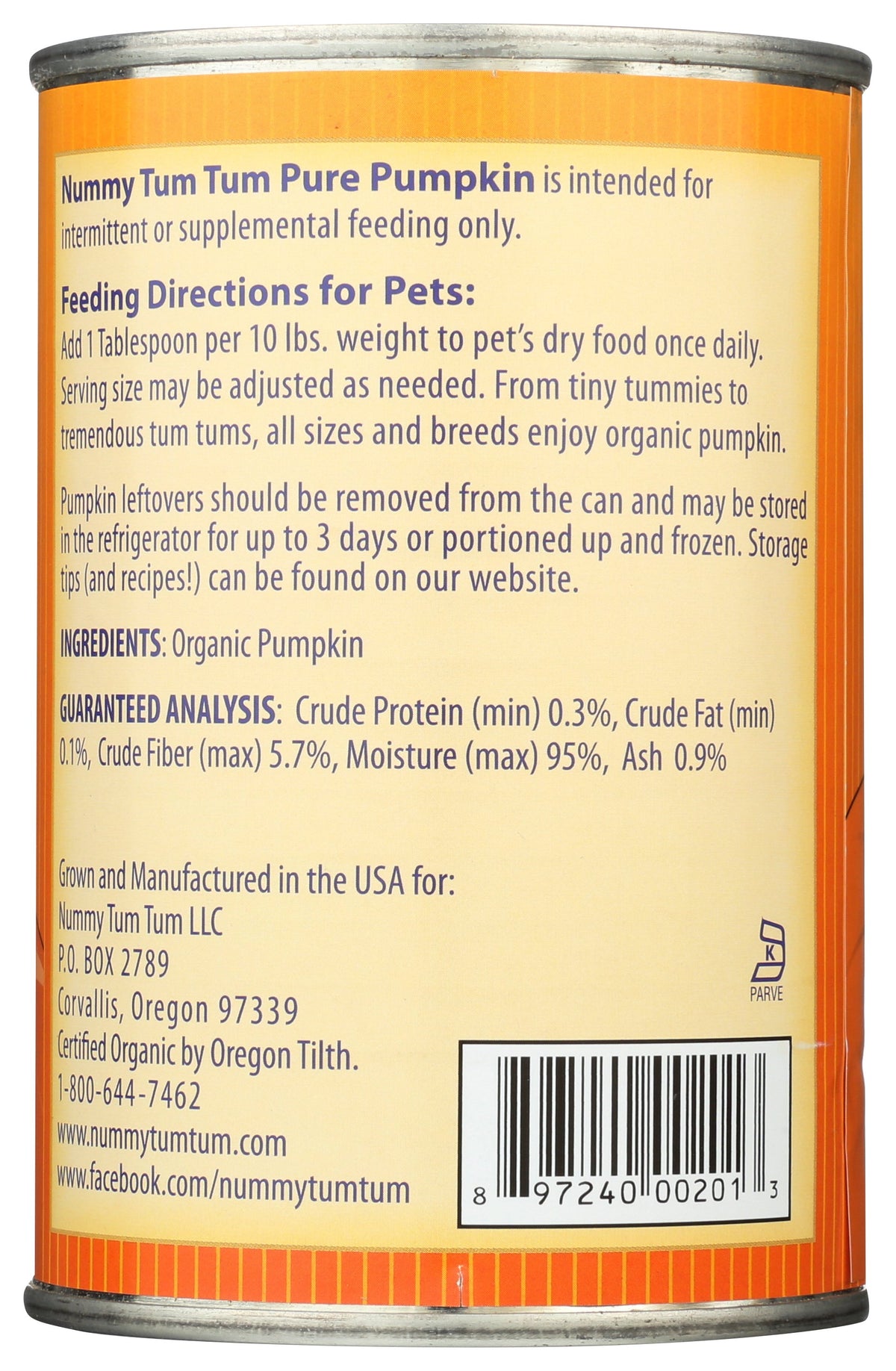 NUMMY TUM TUM DOG FOOD PUMPKIN ORG - Case of 12