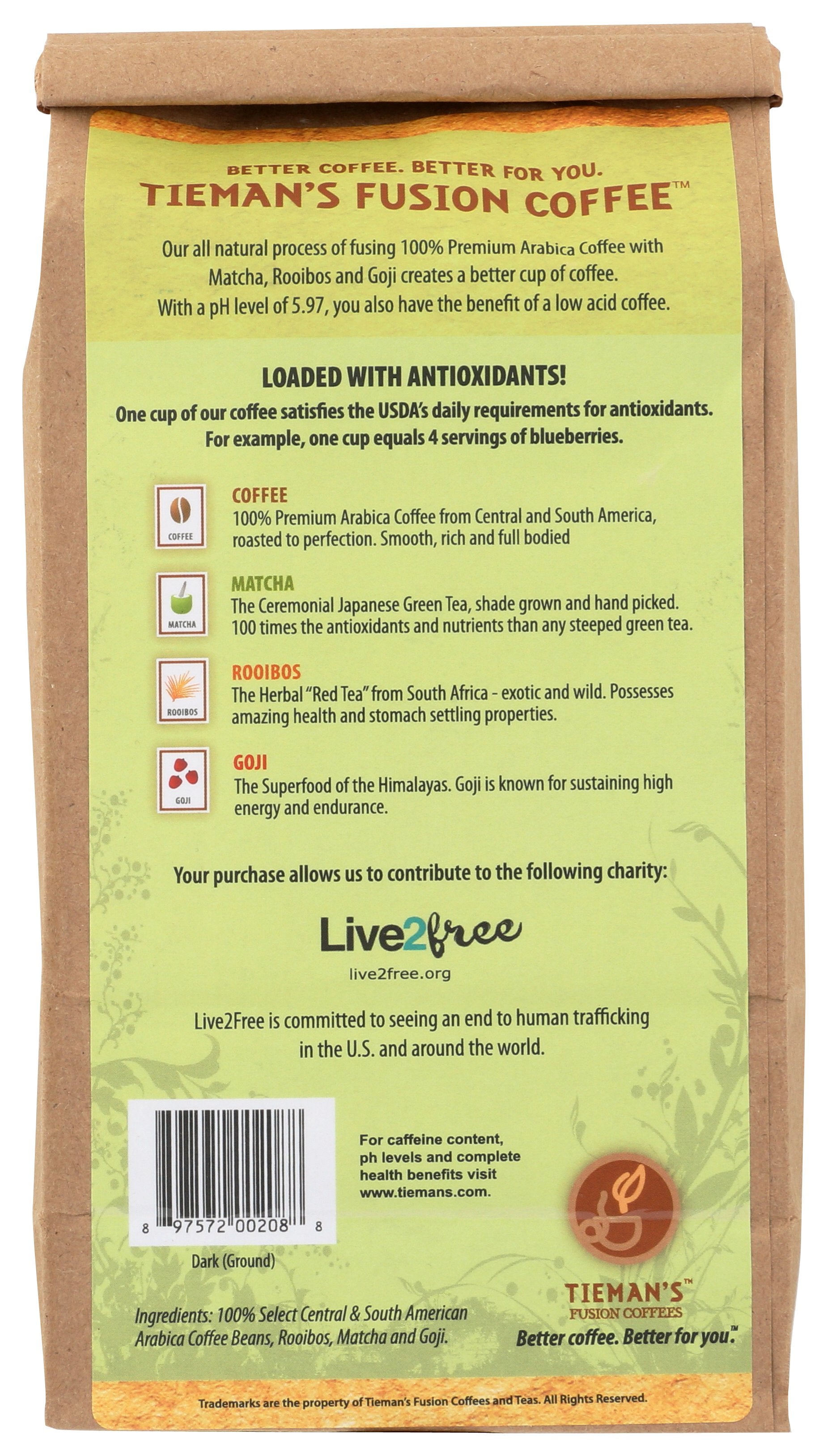 TIEMANS FUSION COFFEE GRND DRK FUSED - Case of 6