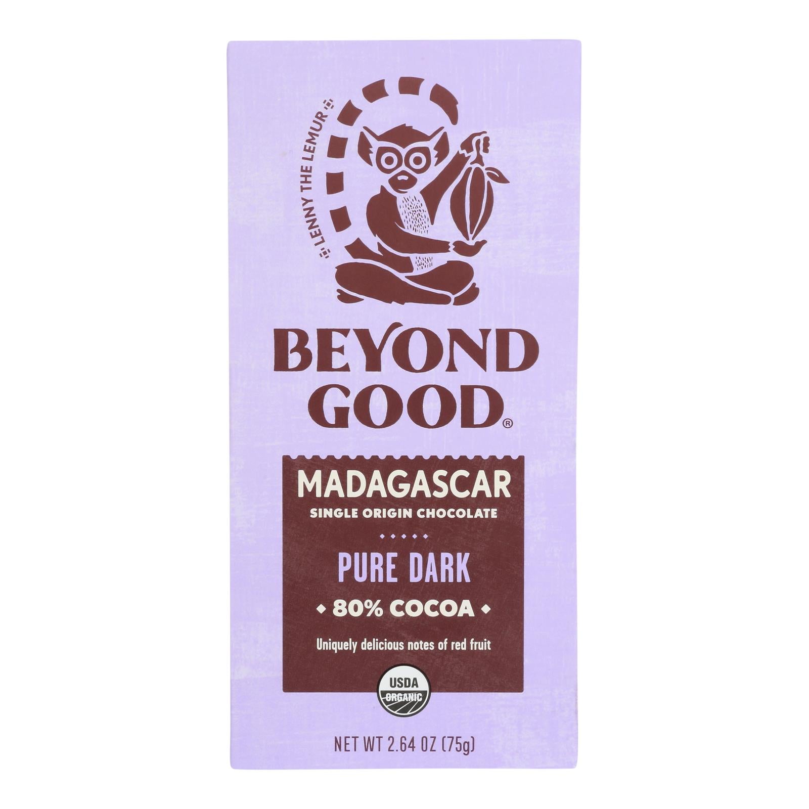 Madecasse - Chocolate Bar 80% Pure Dark Chocolate - Case of 12-2.64 OZ