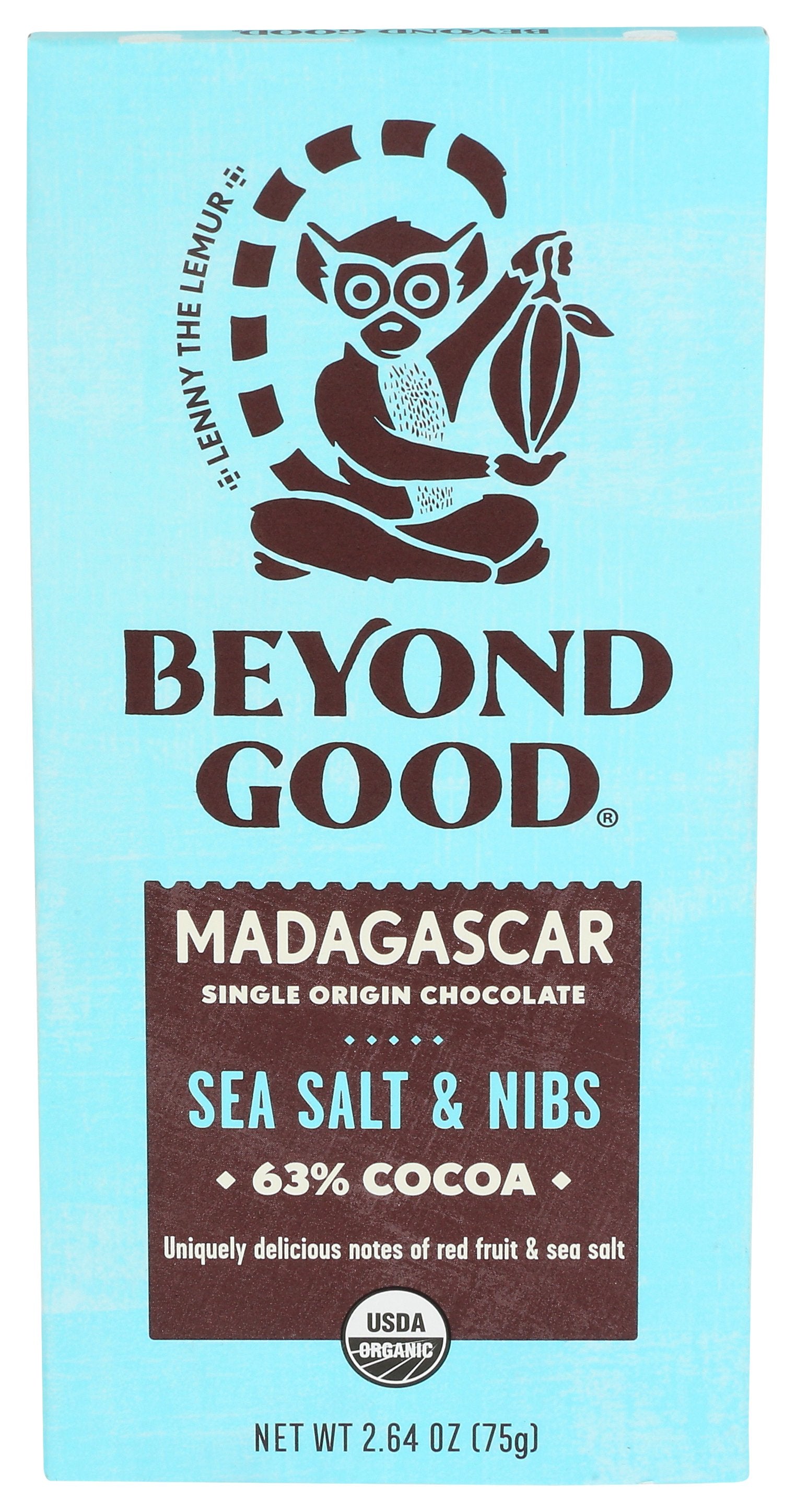 BEYOND GOOD CHOC BAR SEA SALT & NIBS - Case of 10