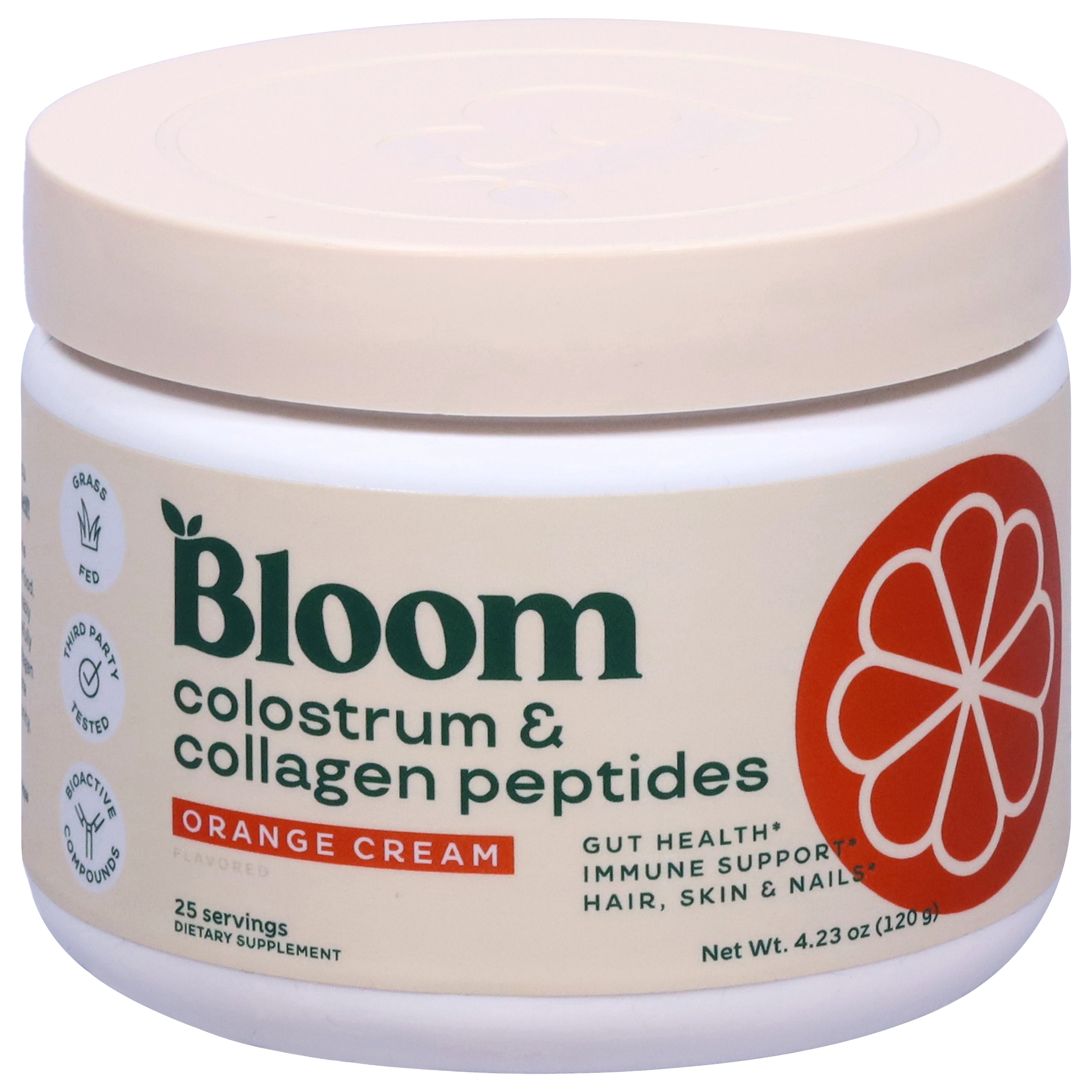 Bloom Orange Cream Colostrum & Collagen Peptides 4.23 oz - Case of 1