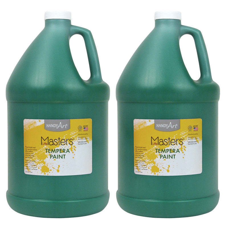 HANDY ART - Little Masters® Tempera Paint, Green, Gallon, Pack of 2