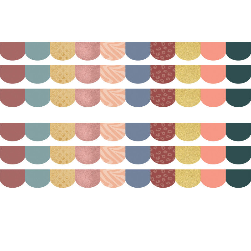 TEACHER CREATED RESOURCES - Wonderfully Wild Scalloped Die-Cut Border Trim, 35 Feet Per Pack, 6 Packs