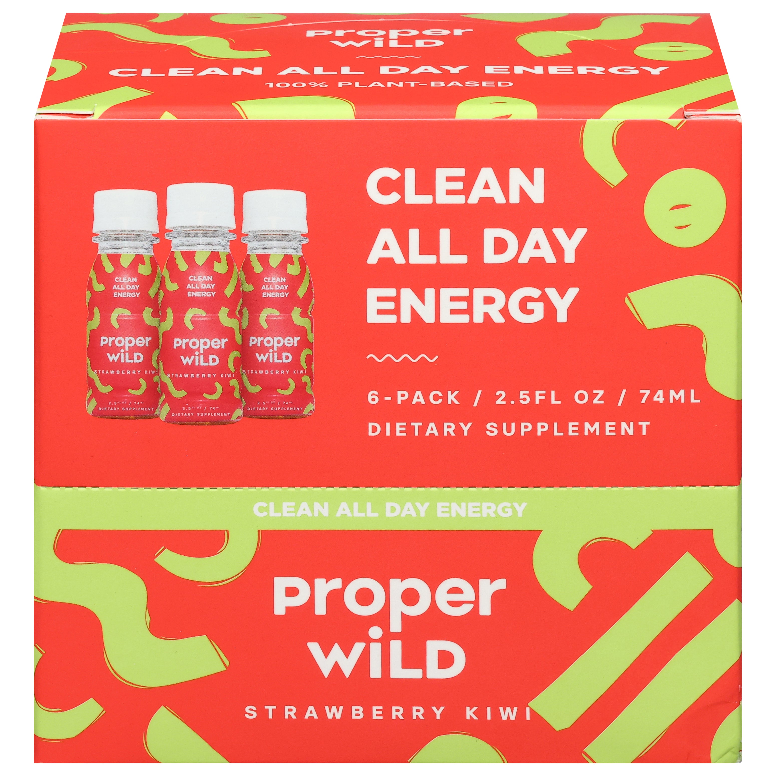 Proper Wild Strawberry Kiwi Clean All Day Energy 6 - 2.5 fl oz Bottles - Case of 1