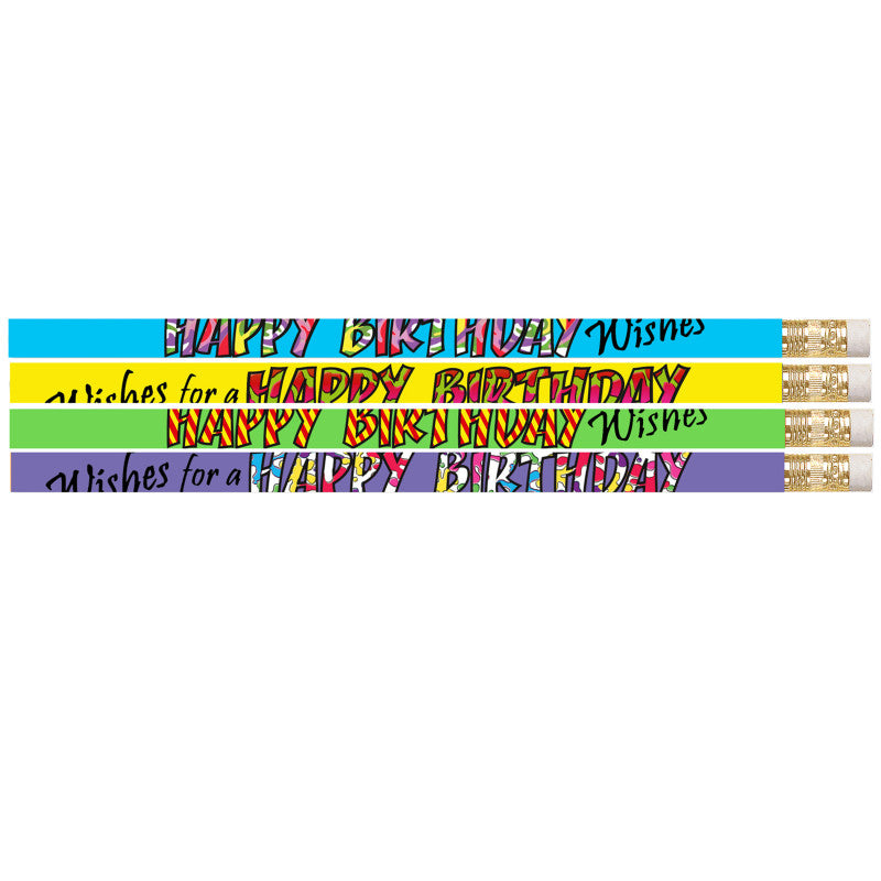 MUSGRAVE PENCIL COMPANY - Happy Birthday Wishes Pencil, 12 Per Pack, 12 Packs