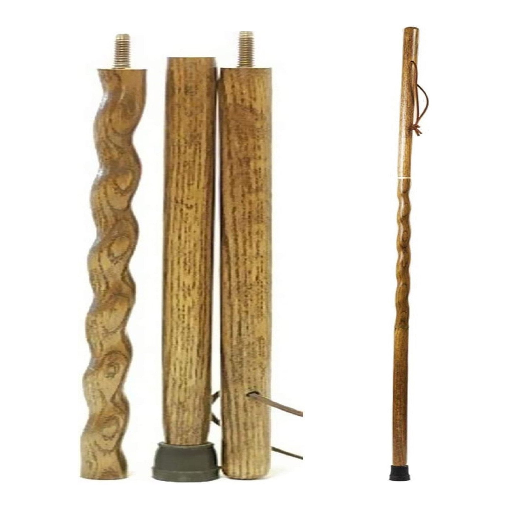 Mabis Healthcare - Walking Stick Brazos™ Twisted Traveler's Stick Wood 55 Inch Height Tan Oak [1/EA]