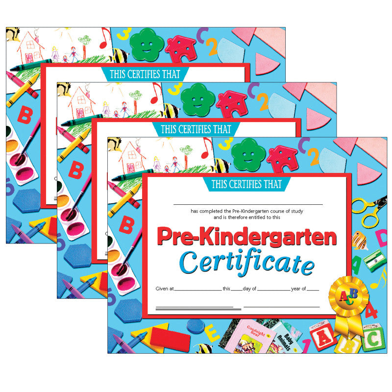 HAYES PUBLISHING - Pre-Kindergarten Certificate, 8.5" x 11", 30 Per Pack, 3 Packs (H-VA699-3)