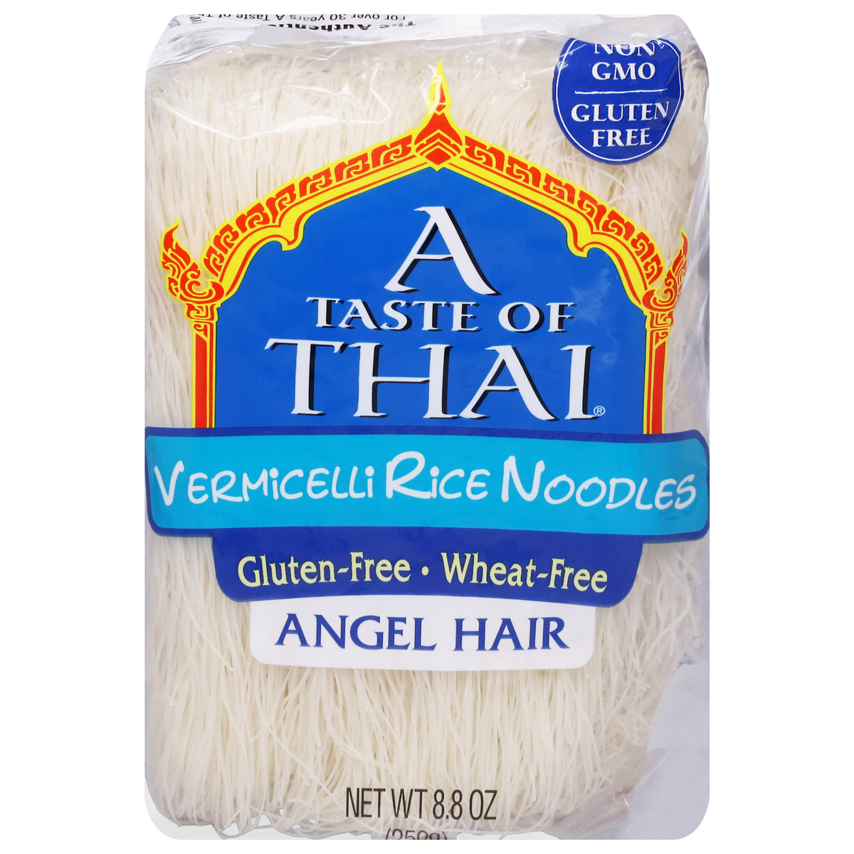 A Taste of Thai Vermicelli Angel Hair Gluten-Free Rice Noodles 8.8 oz - Case of 6