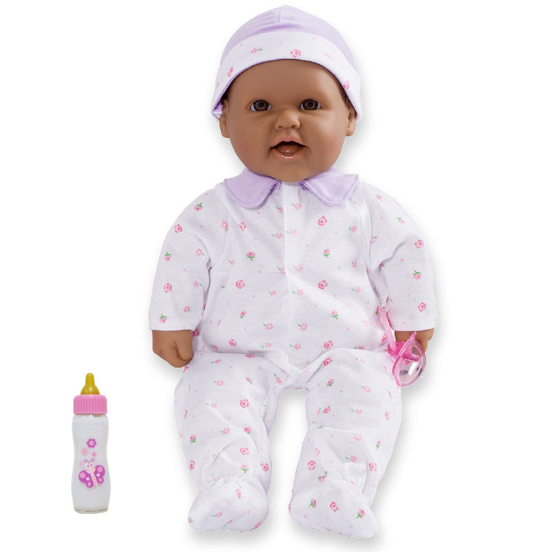 JC TOYS - La Baby Soft 16" Baby Doll, Purple with Pacifier, Hispanic