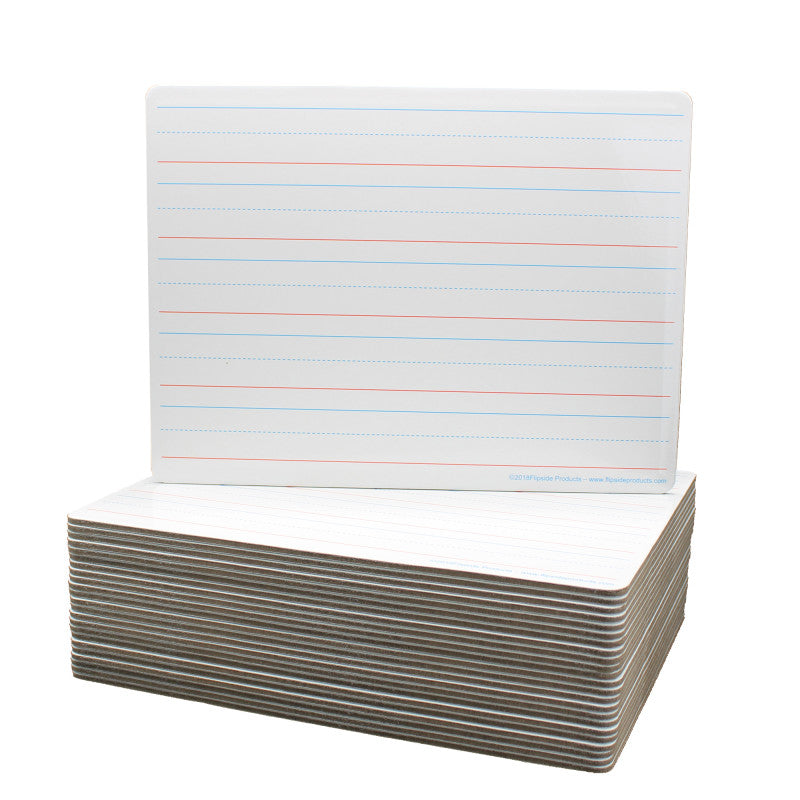 FLIPSIDE PRODUCTS - Two-Sided Magnetic Dry Erase Board, 9" x 12", Ruled, Pack of 24